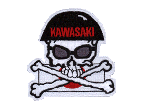 Kawasaki 3 inch skull w/ crossbones patch